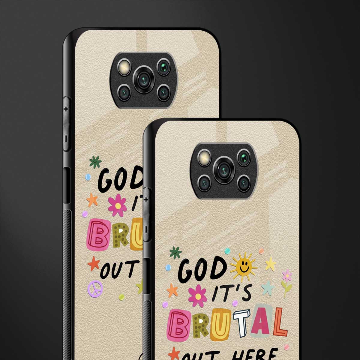 it's brutal out here glass case for poco x3 pro image-2