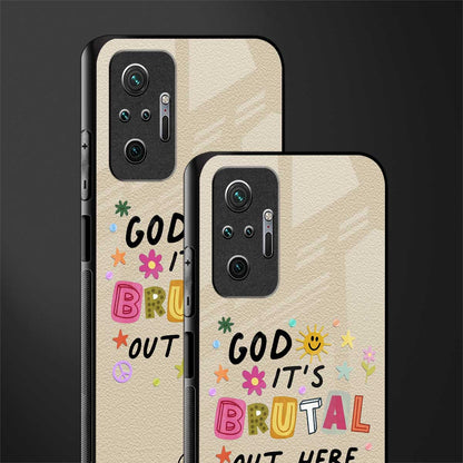 it's brutal out here glass case for redmi note 10 pro image-2