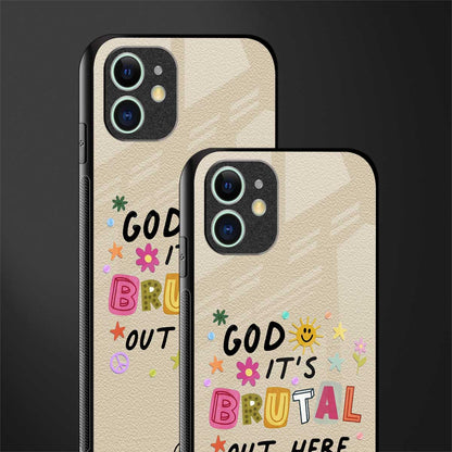 it's brutal out here glass case for iphone 12 image-2