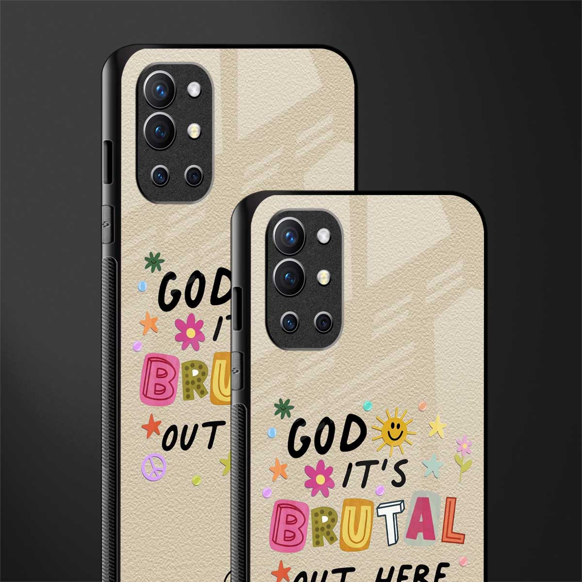 it's brutal out here glass case for oneplus 9r image-2