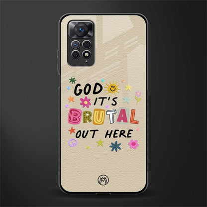 it's brutal out here back phone cover | glass case for redmi note 11 pro plus 4g/5g