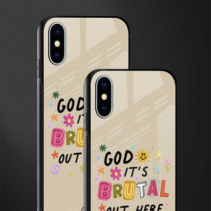 it's brutal out here glass case for iphone x image-2