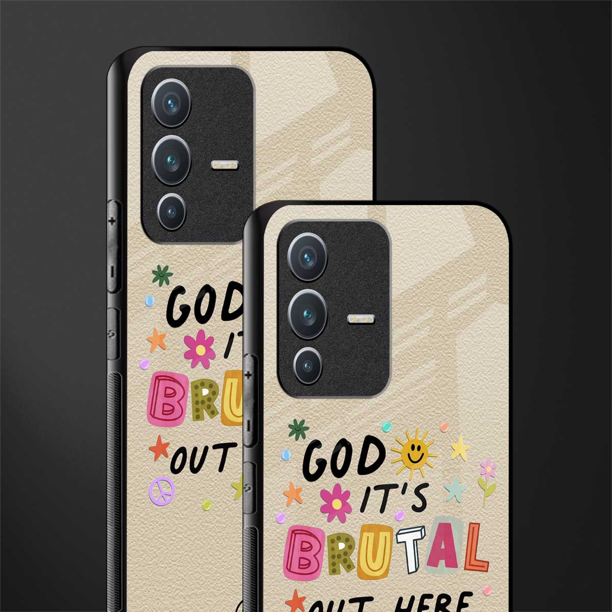 it's brutal out here glass case for vivo v23 5g image-2