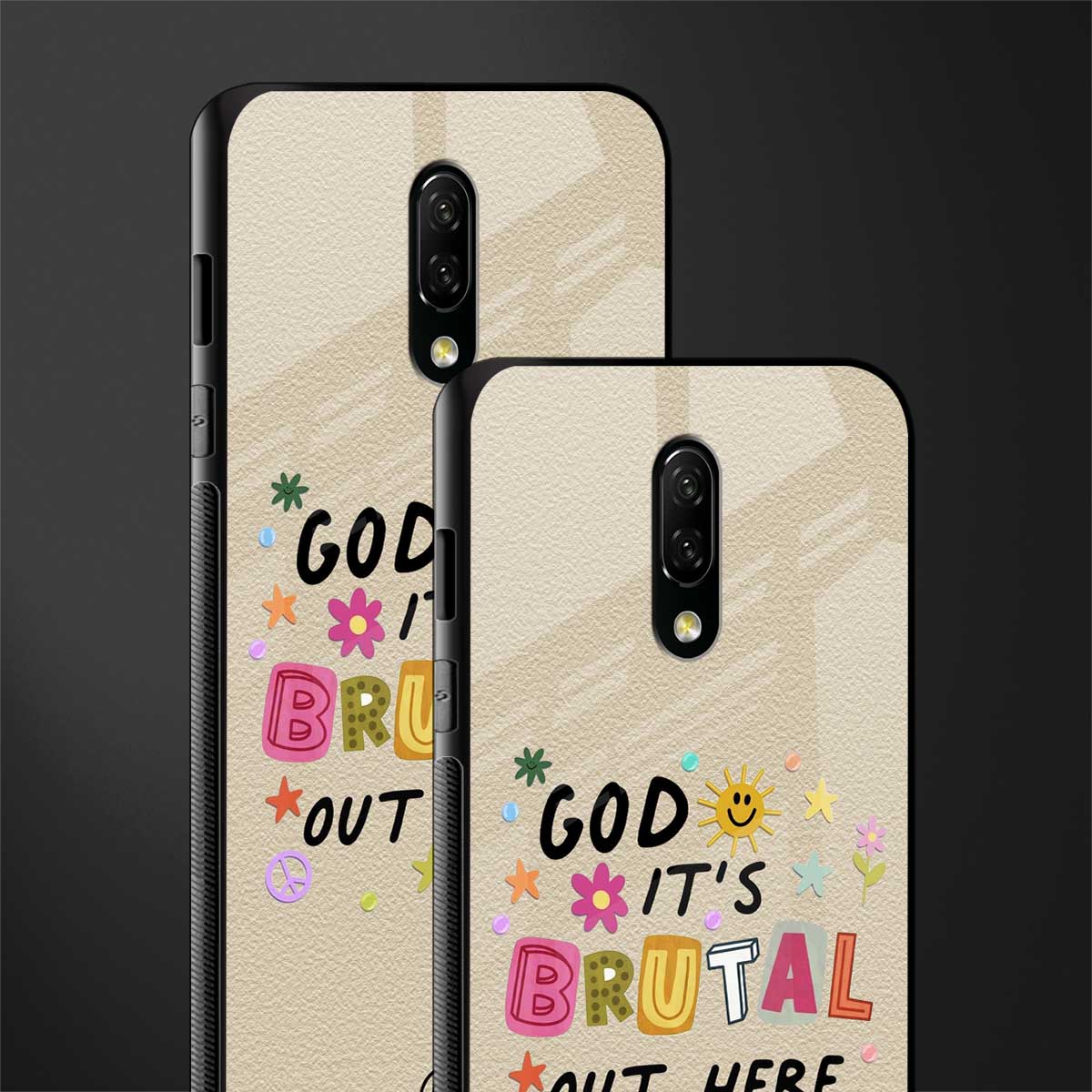 it's brutal out here glass case for oneplus 7 image-2
