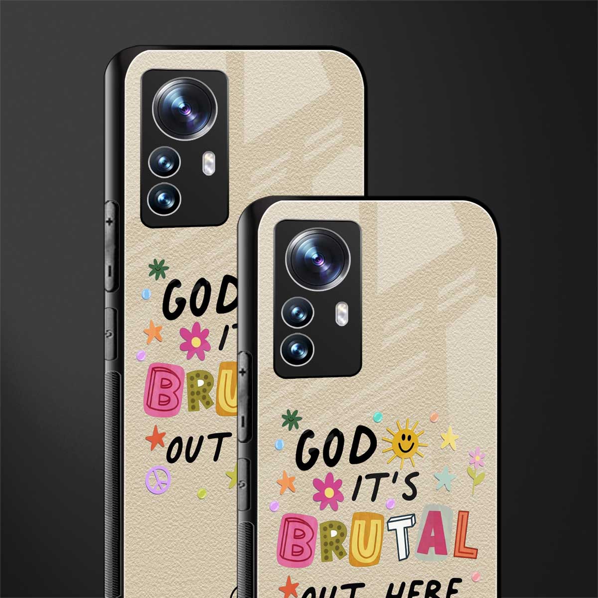 it's brutal out here back phone cover | glass case for xiaomi 12 pro