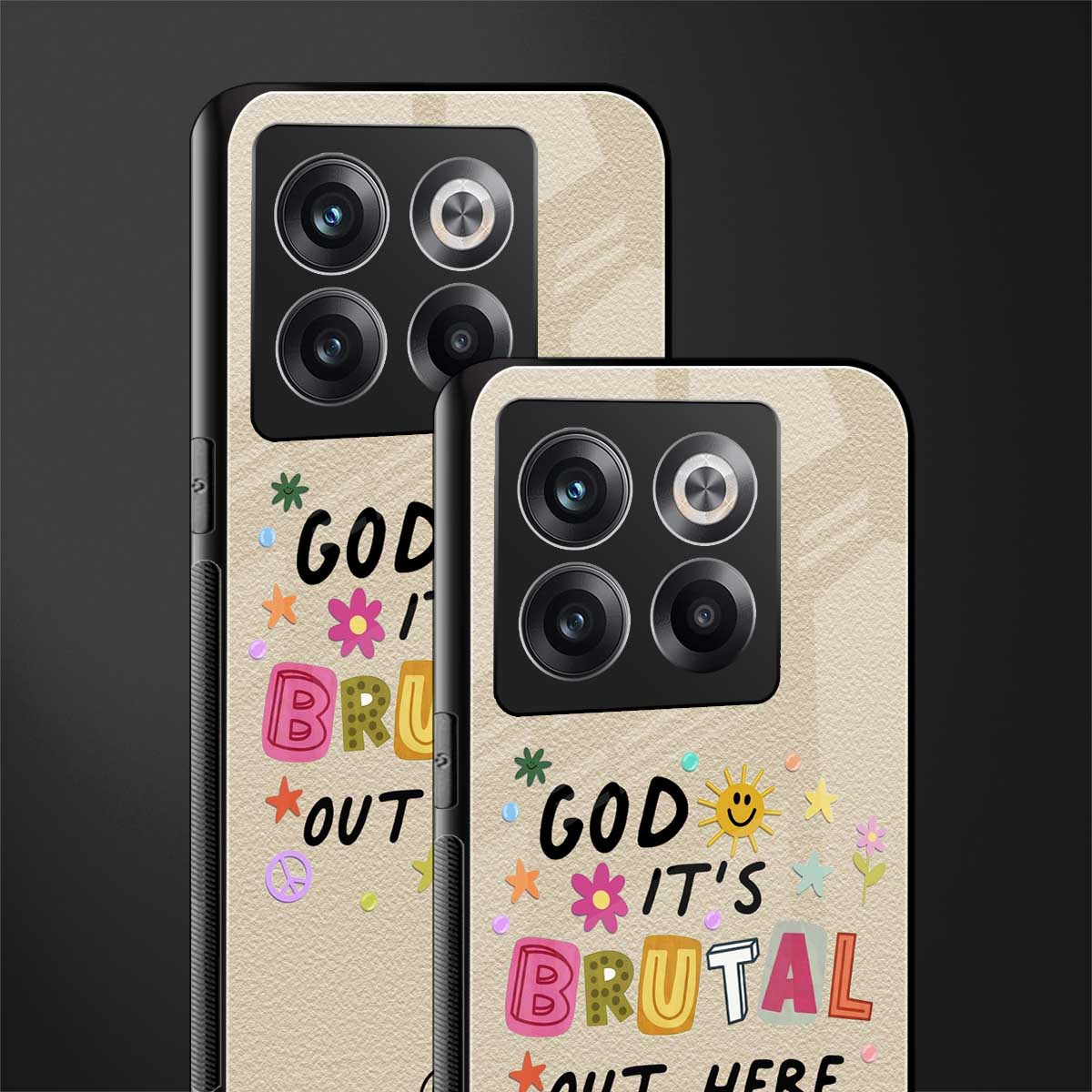 it's brutal out here back phone cover | glass case for oneplus 10t