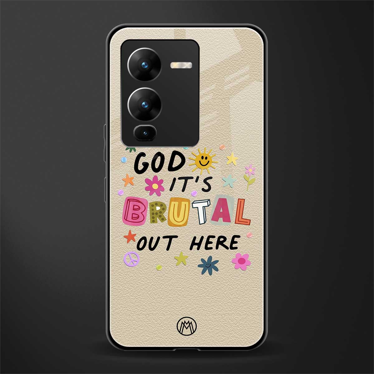 it's brutal out here back phone cover | glass case for vivo v25 pro 5g