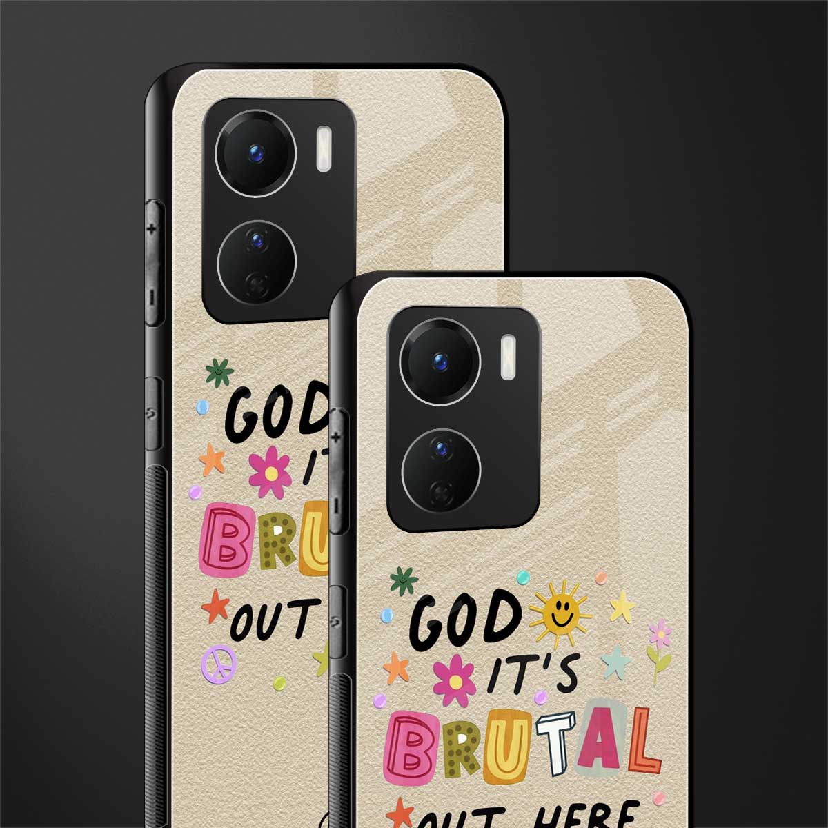 it's brutal out here back phone cover | glass case for vivo y16