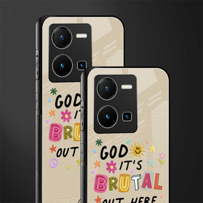 it's brutal out here back phone cover | glass case for vivo y35 4g