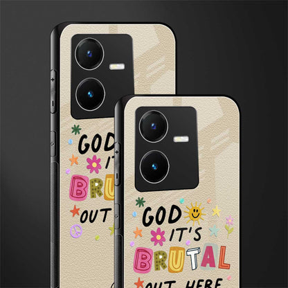 it's brutal out here back phone cover | glass case for vivo y22