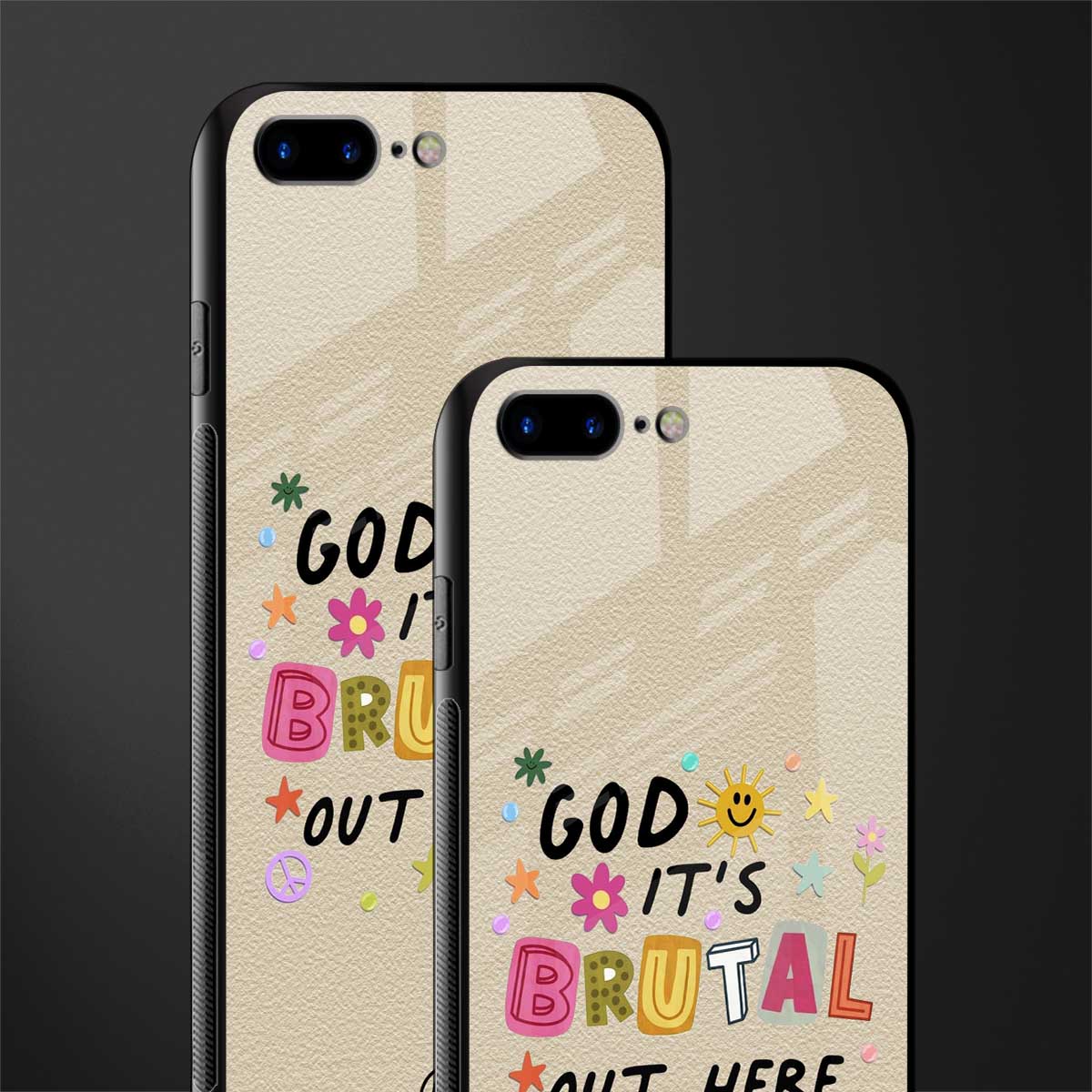 it's brutal out here glass case for iphone 8 plus image-2