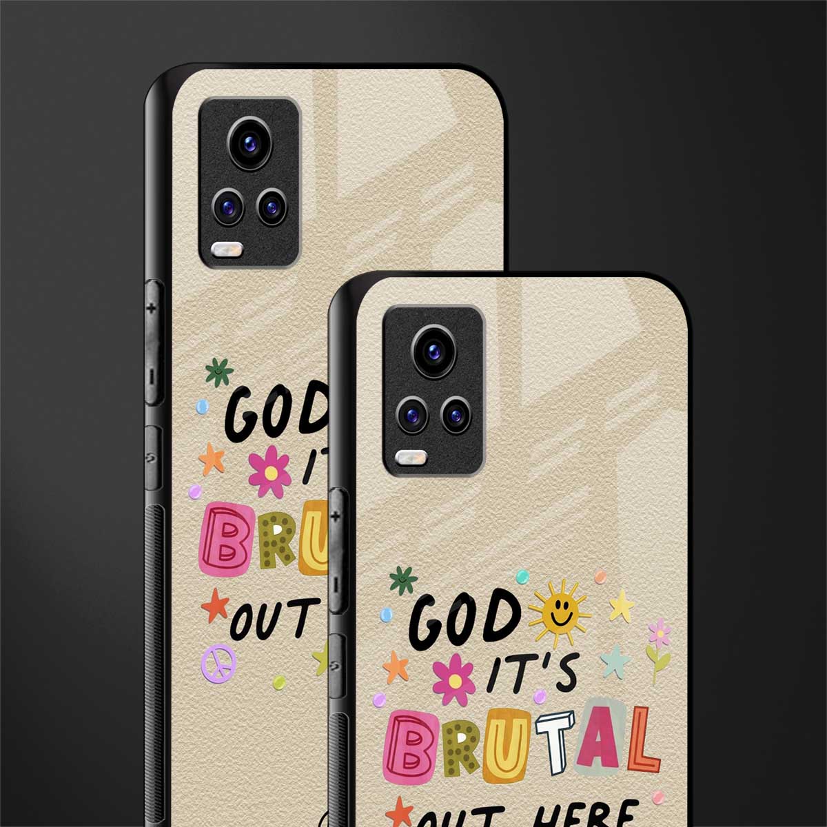 it's brutal out here back phone cover | glass case for vivo v21e 4g