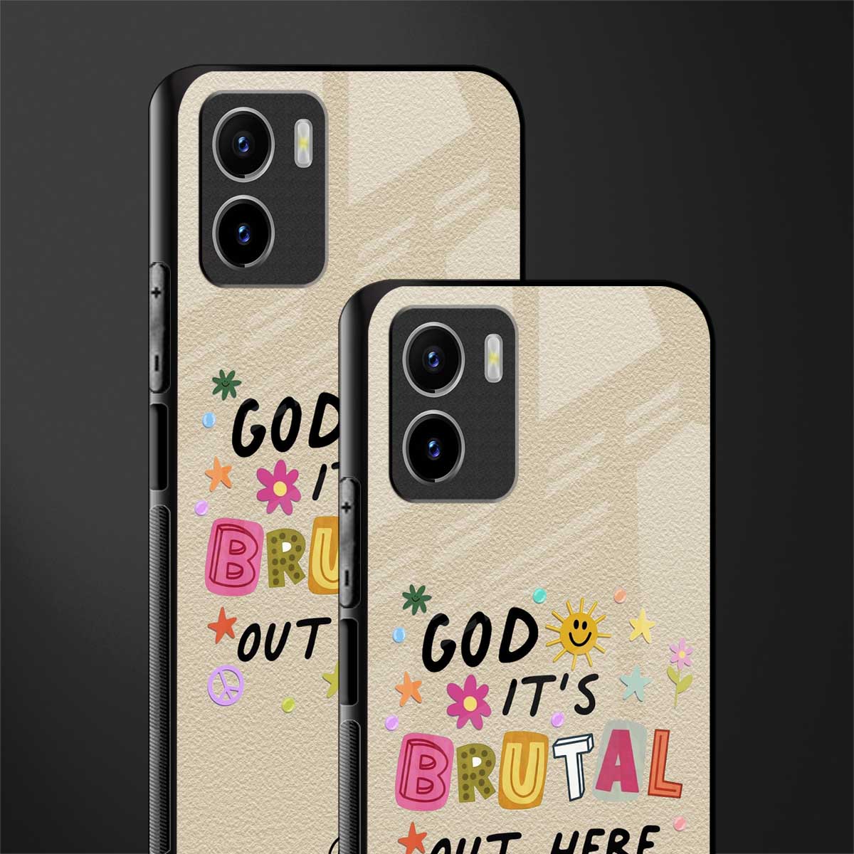 it's brutal out here back phone cover | glass case for vivo y72