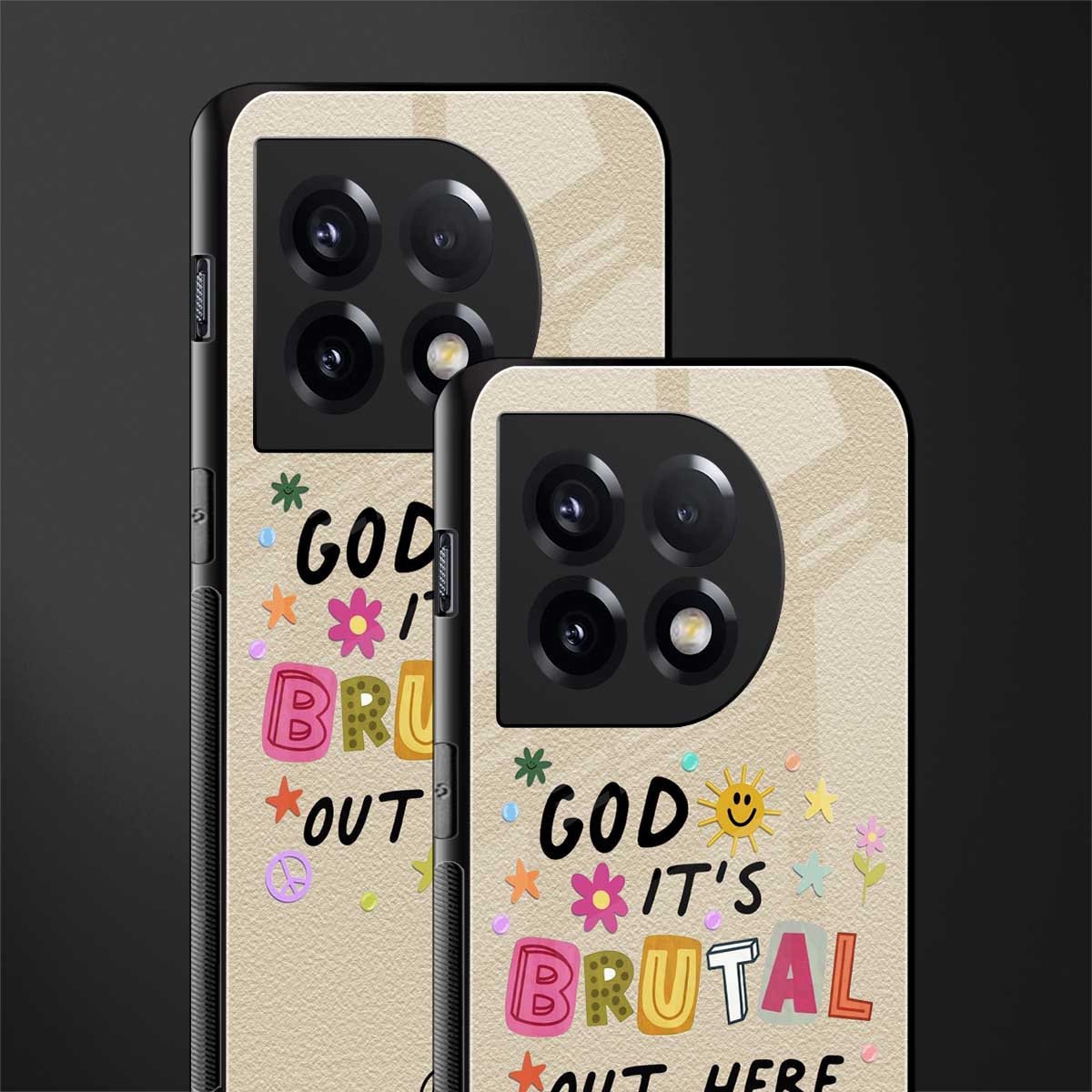it's brutal out here back phone cover | glass case for oneplus 11