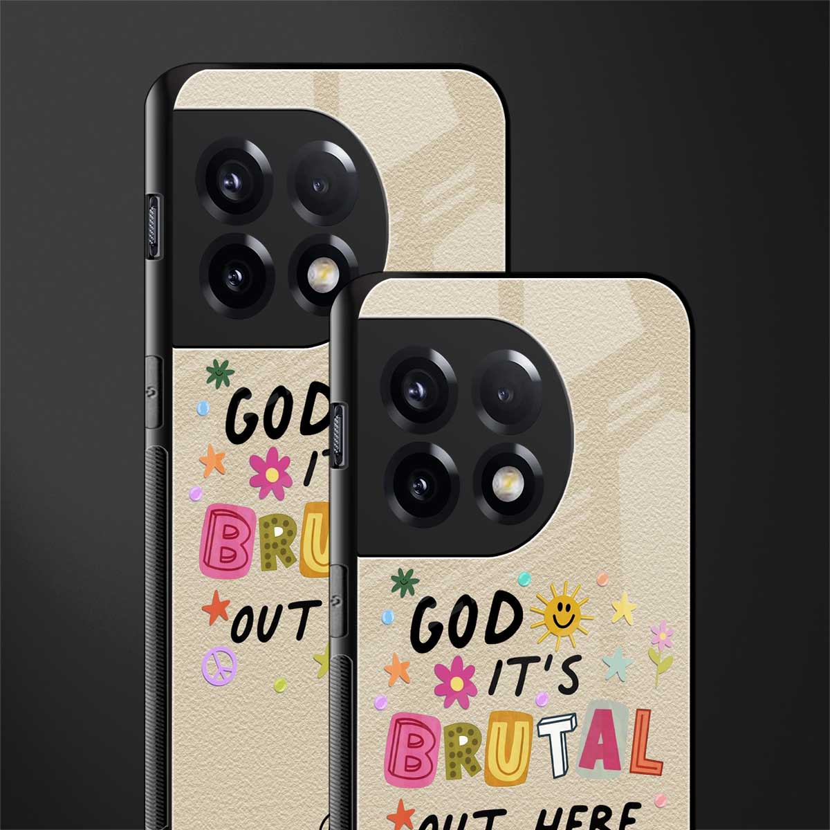 it's brutal out here back phone cover | glass case for oneplus 11r