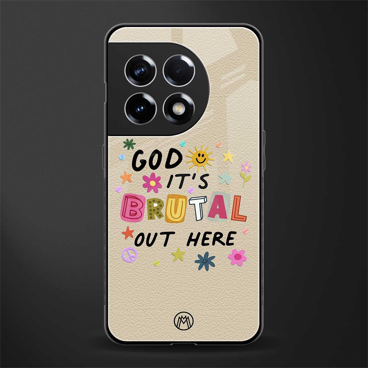 it's brutal out here back phone cover | glass case for oneplus 11r