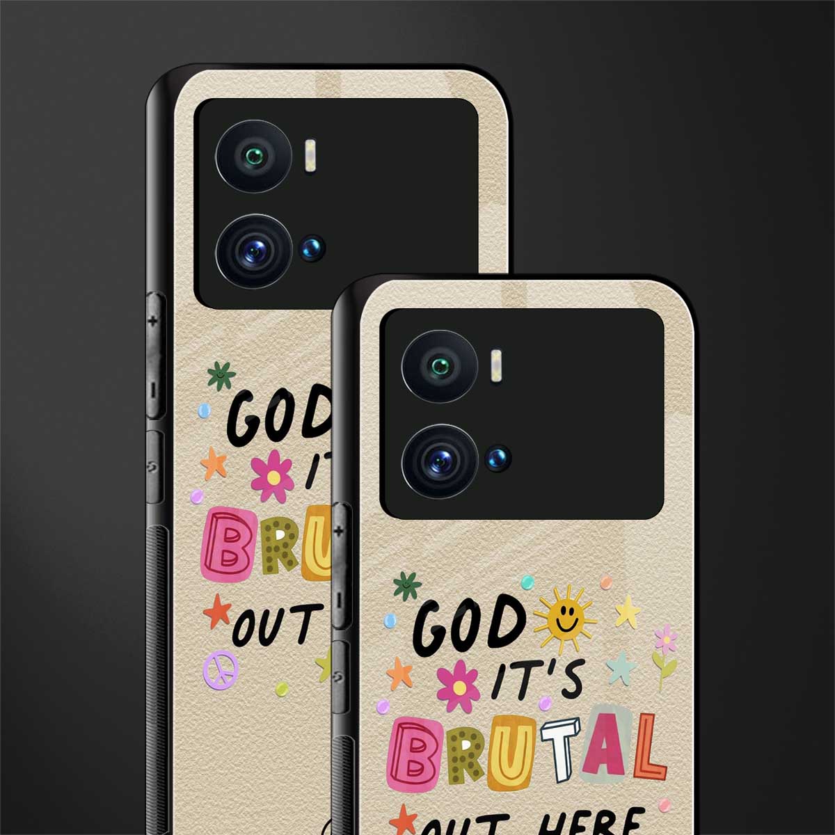 it's brutal out here back phone cover | glass case for iQOO 9 Pro