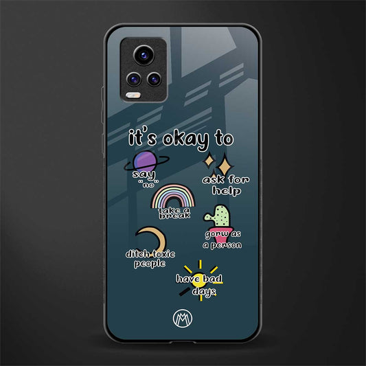 it's okay back phone cover | glass case for vivo y73