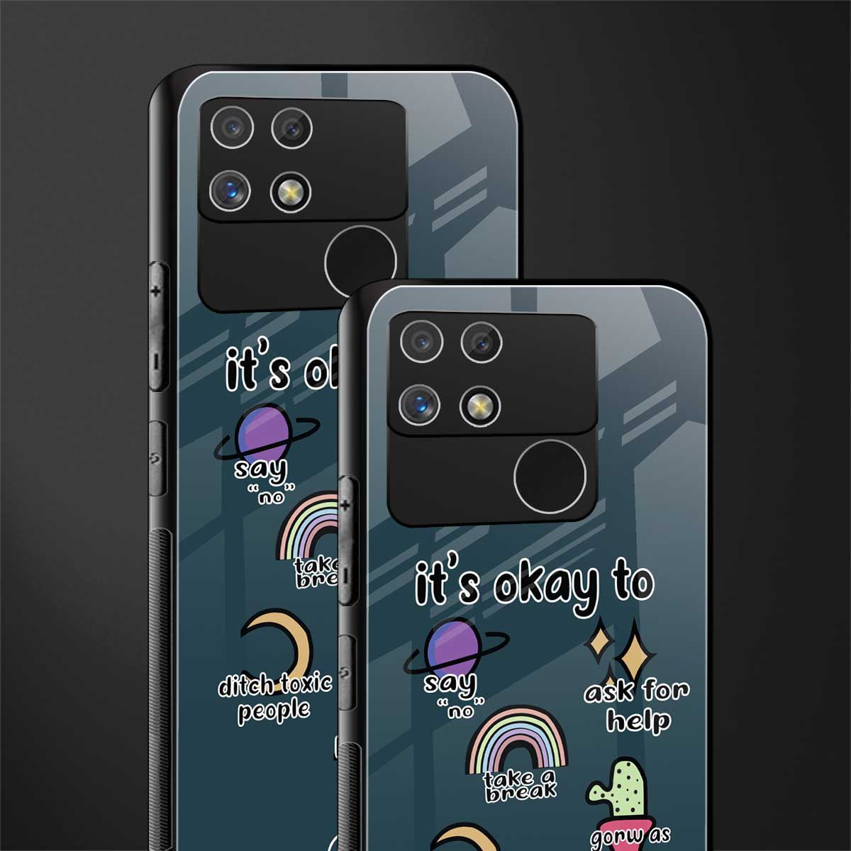 it's okay back phone cover | glass case for realme narzo 50a