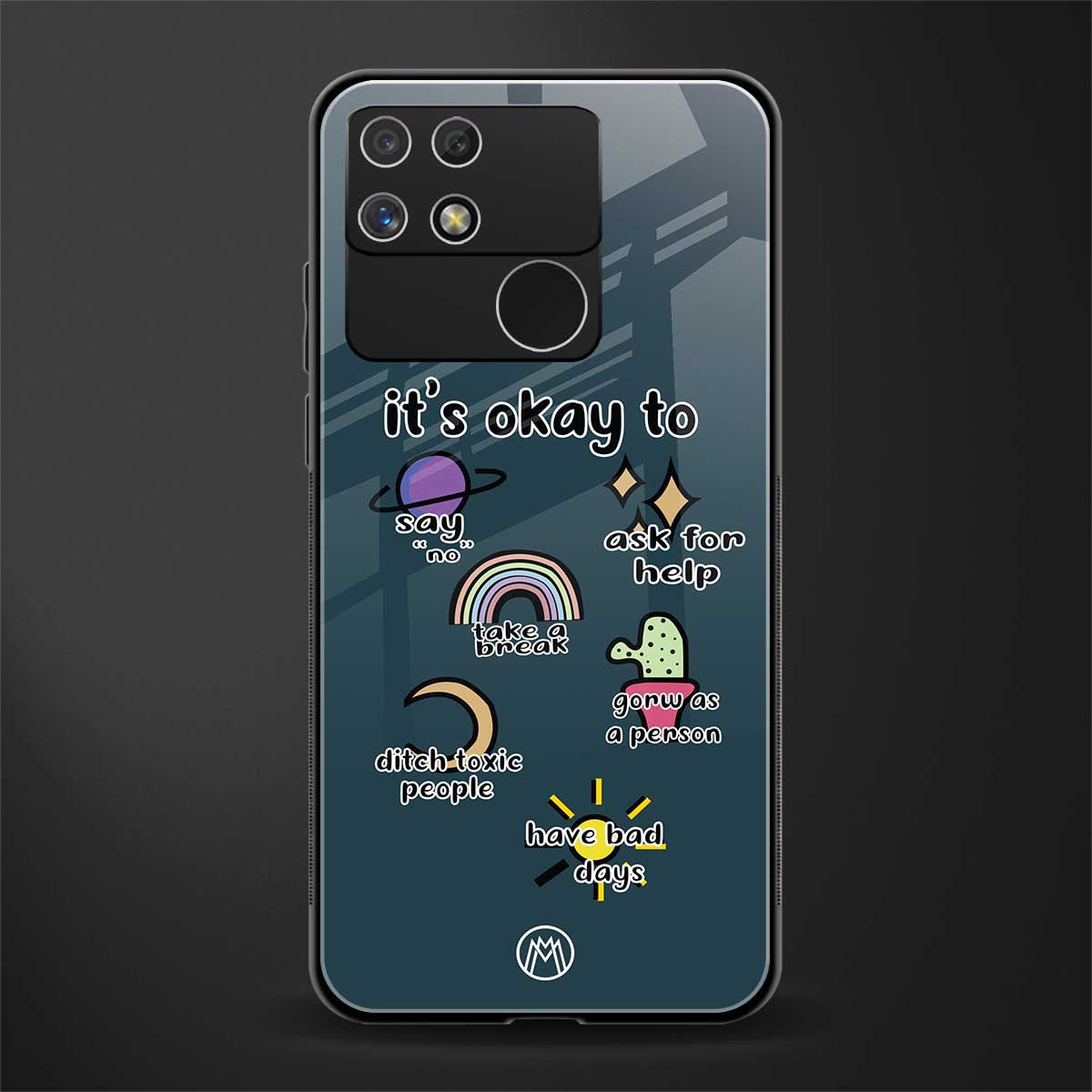 it's okay back phone cover | glass case for realme narzo 50a
