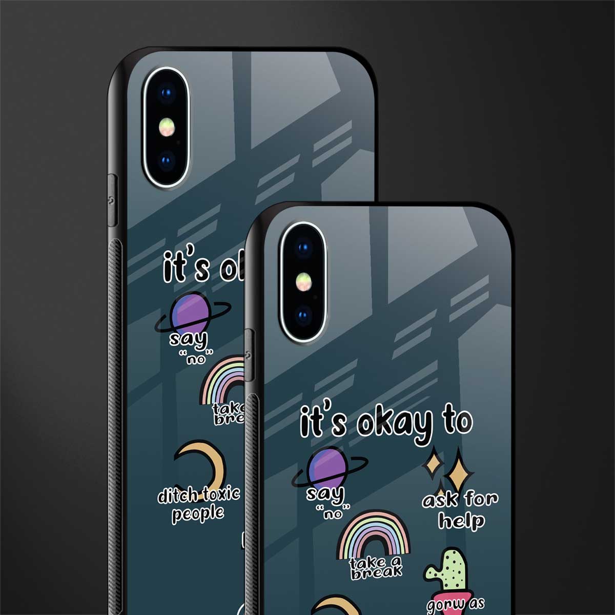 it's okay glass case for iphone xs image-2