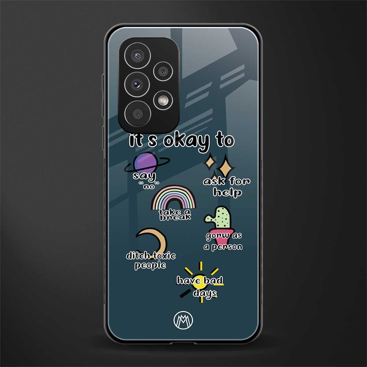 it's okay back phone cover | glass case for samsung galaxy a73 5g