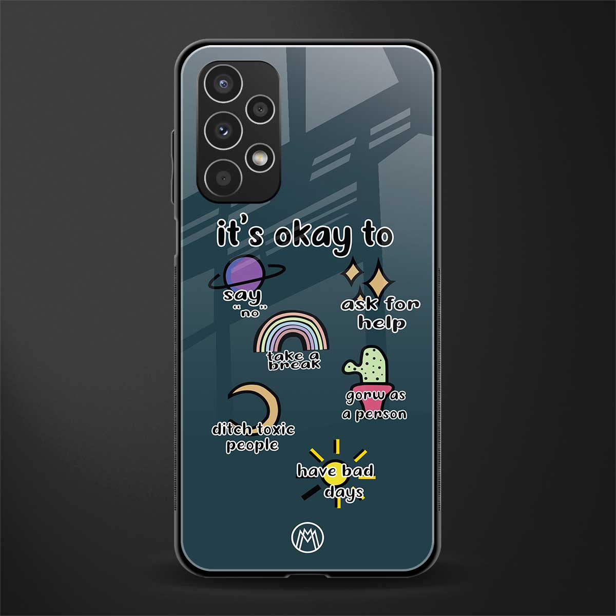 it's okay back phone cover | glass case for samsung galaxy a13 4g