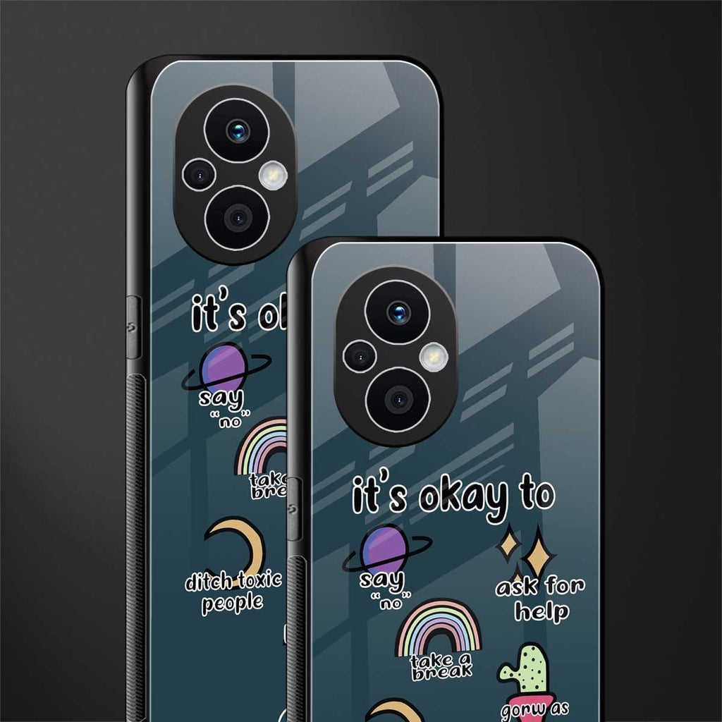 it's okay back phone cover | glass case for oppo f21 pro 5g