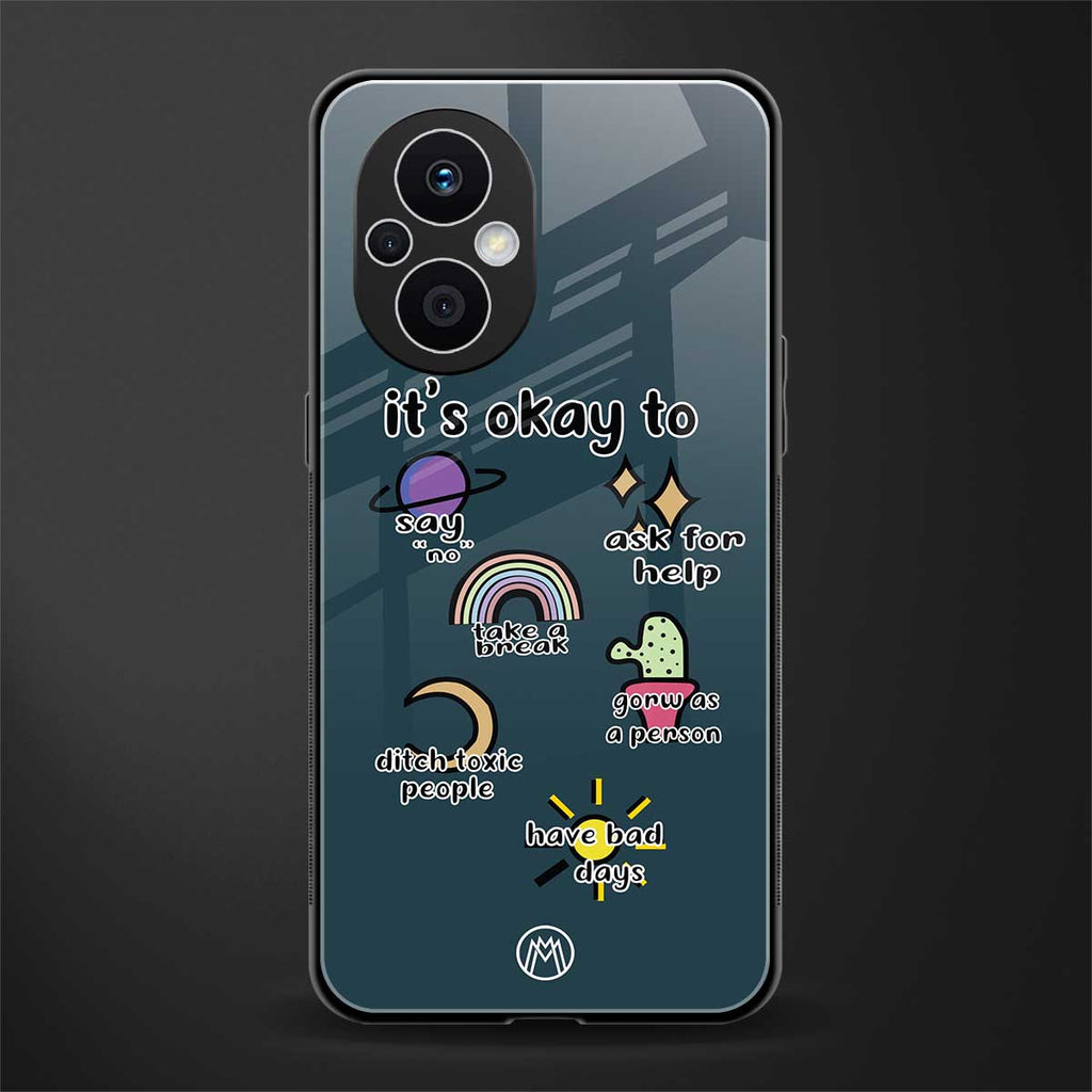 it's okay back phone cover | glass case for oppo f21 pro 5g