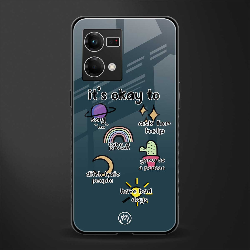 it's okay back phone cover | glass case for oppo f21 pro 4g