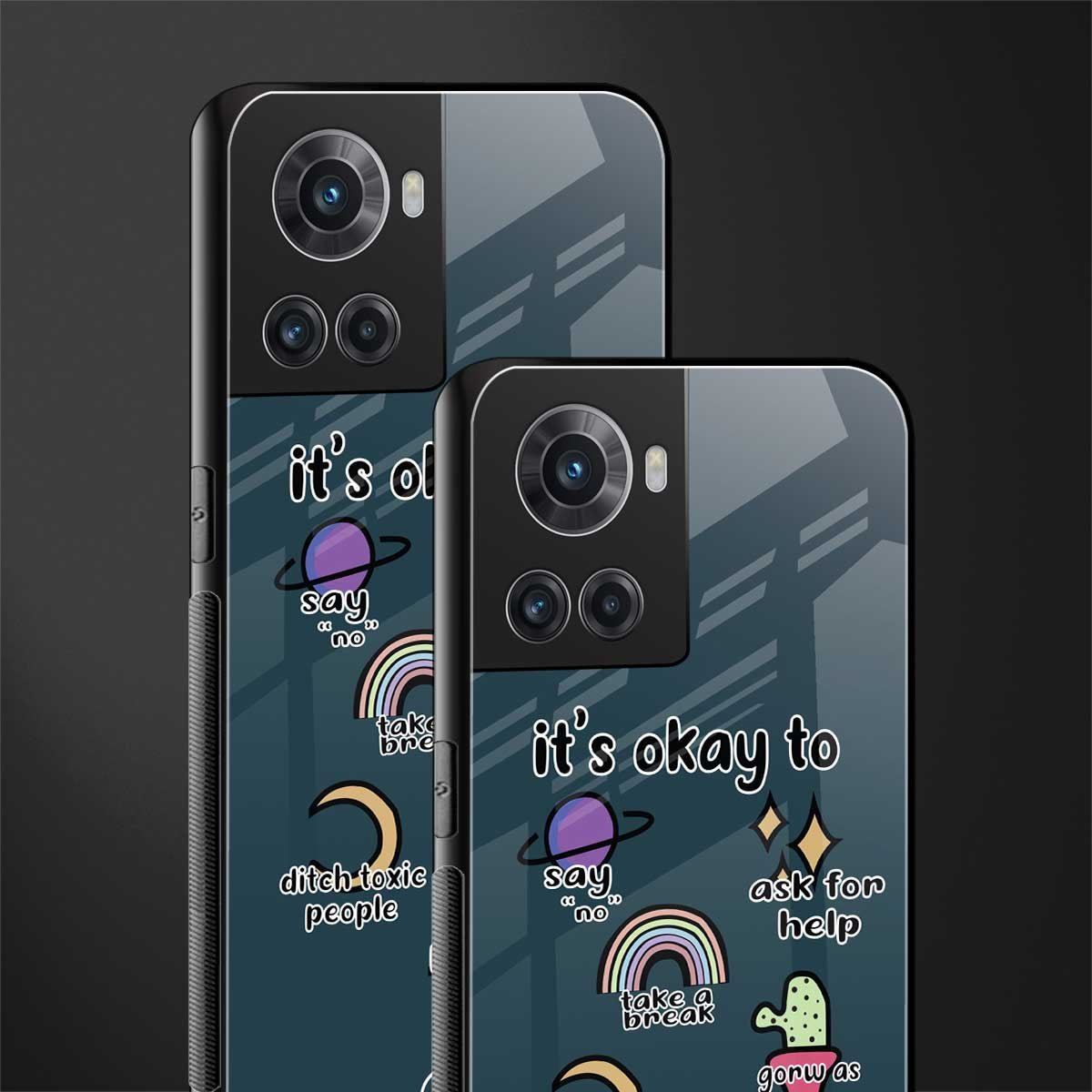 it's okay back phone cover | glass case for oneplus 10r 5g
