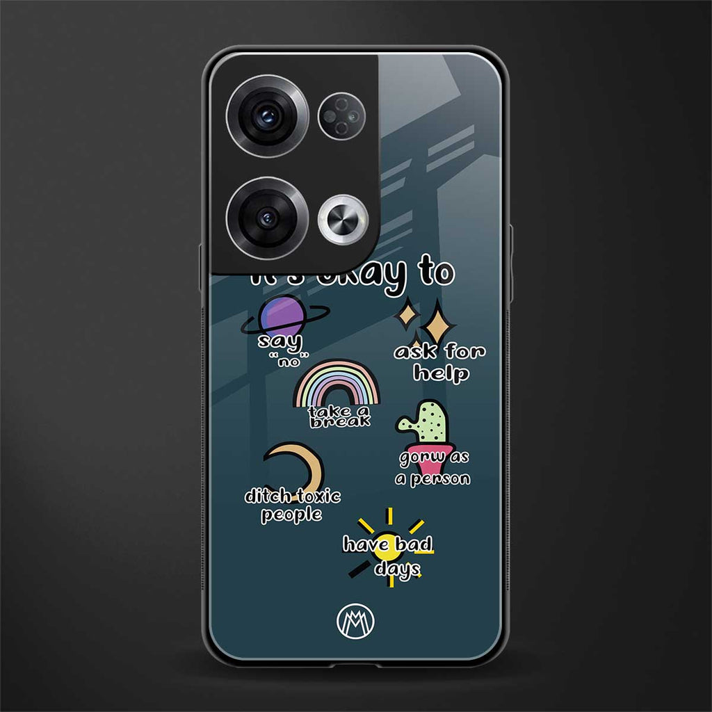 it's okay back phone cover | glass case for oppo reno 8 pro