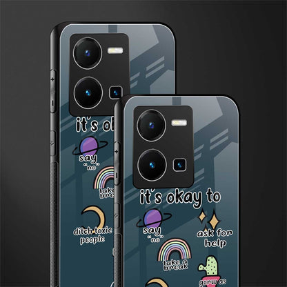 it's okay back phone cover | glass case for vivo y35 4g