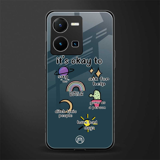 it's okay back phone cover | glass case for vivo y35 4g