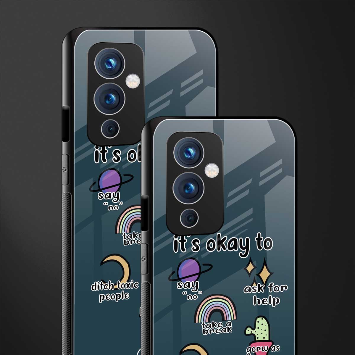 it's okay back phone cover | glass case for oneplus 9