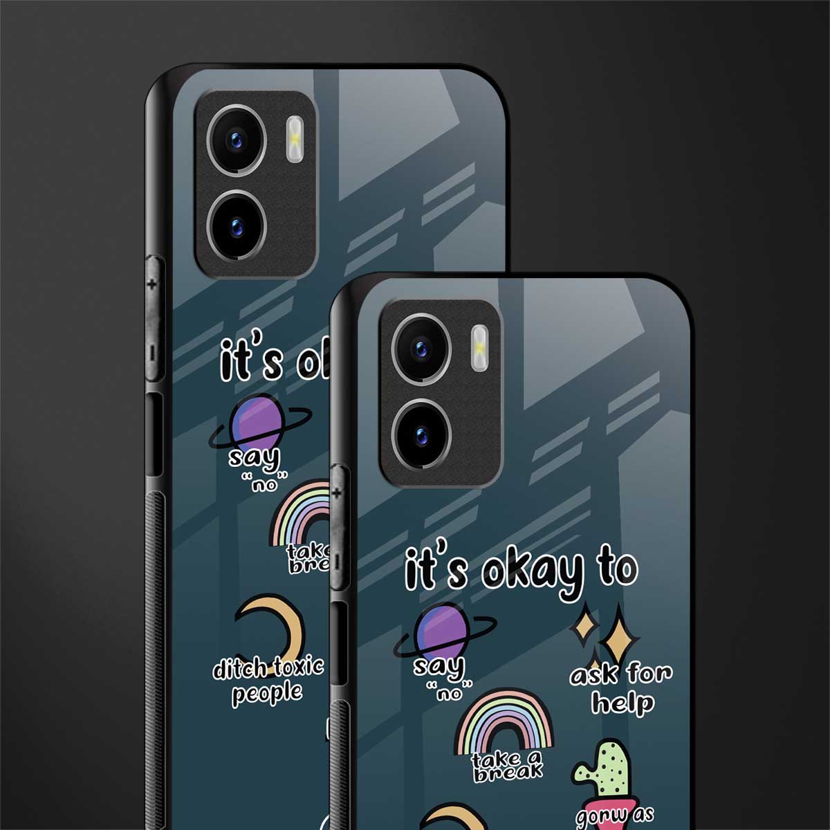 it's okay back phone cover | glass case for vivo y72