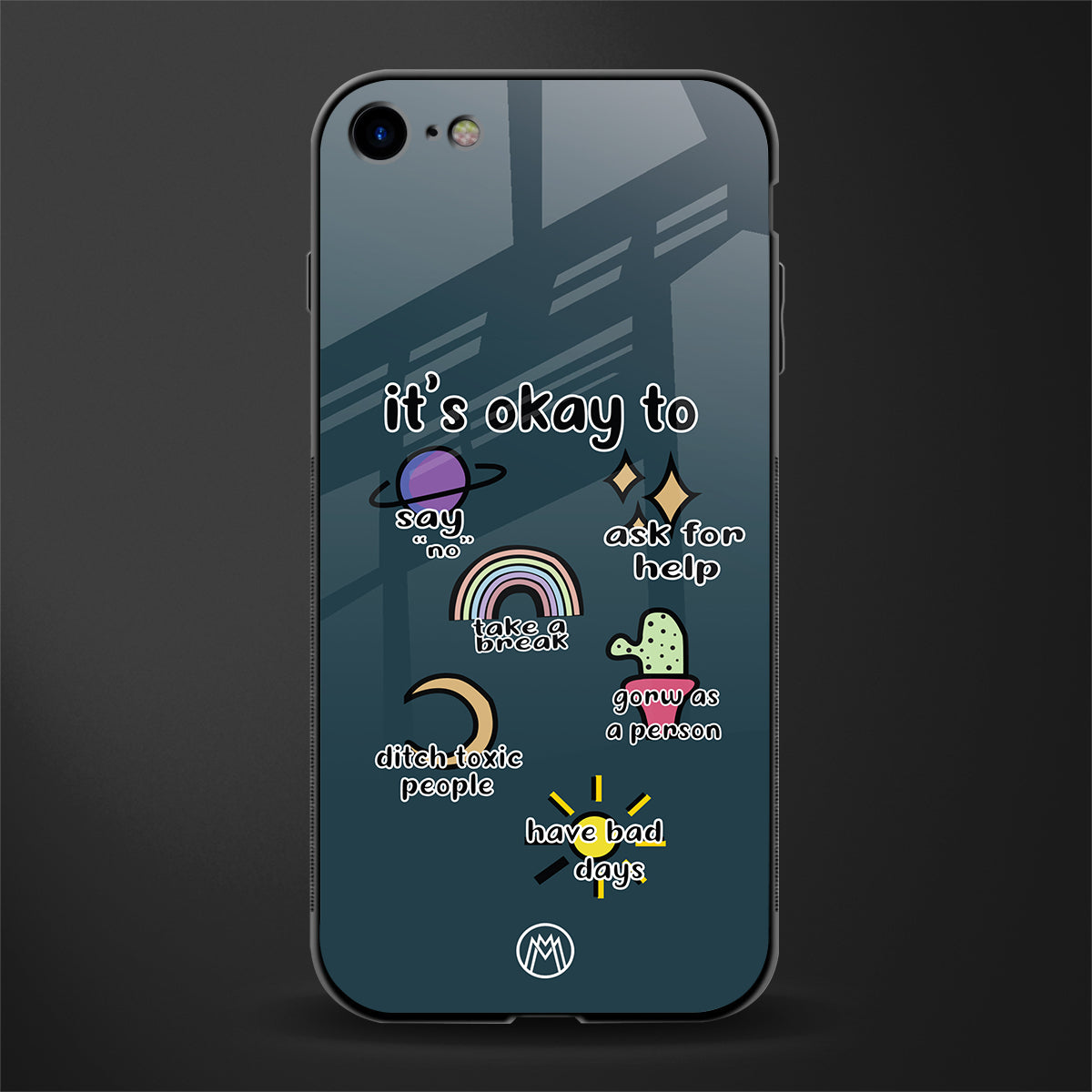 it's okay glass case for iphone se 2020 image