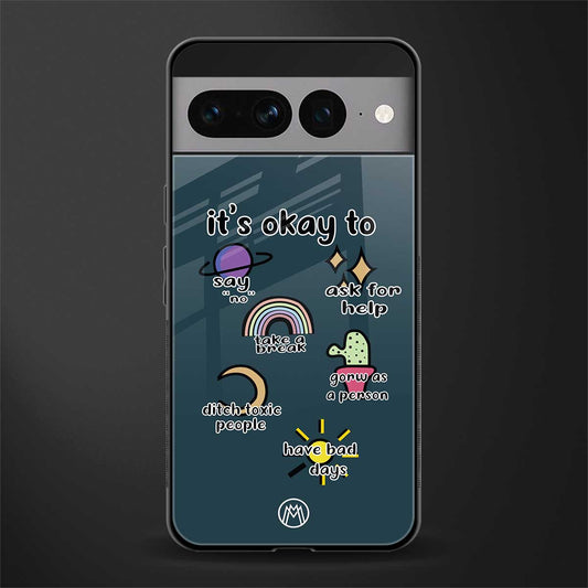 it's okay back phone cover | glass case for google pixel 7 pro