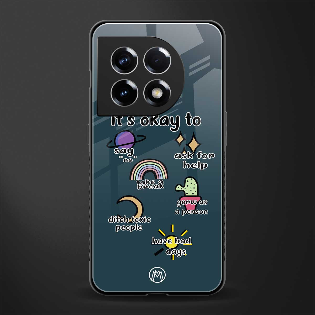 it's okay back phone cover | glass case for oneplus 11