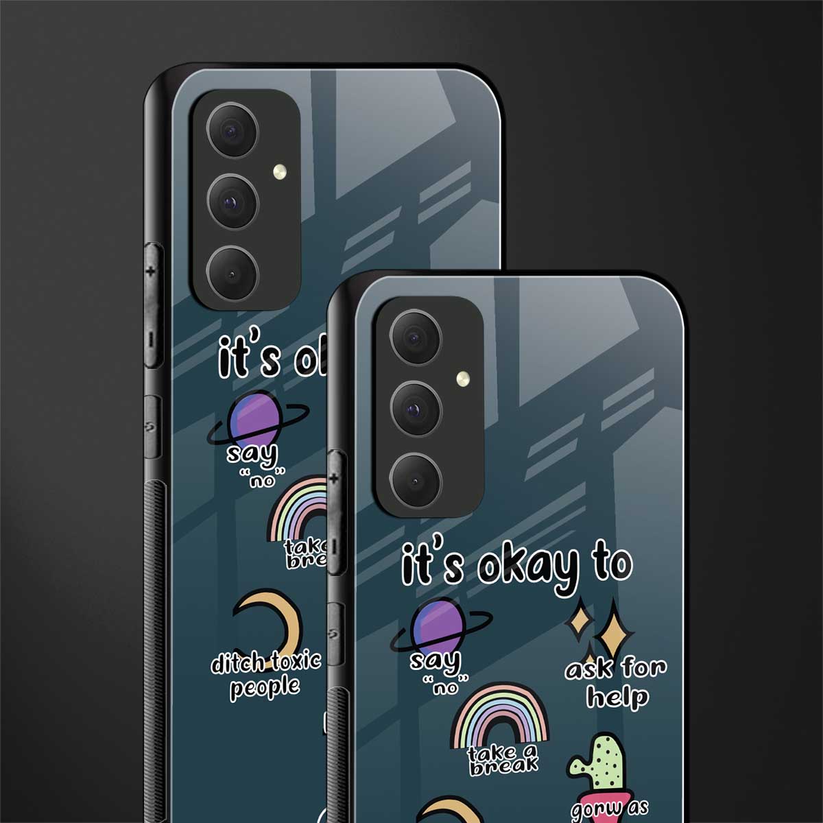 it's okay back phone cover | glass case for samsung galaxy a54 5g