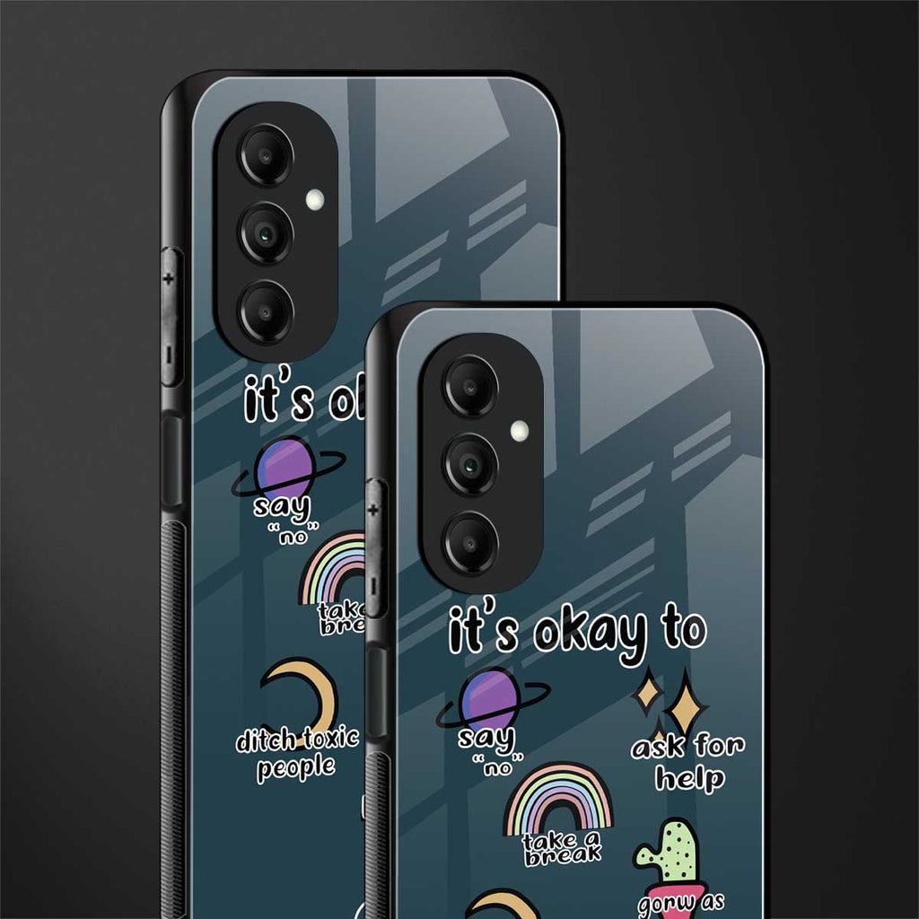 it's okay back phone cover | glass case for samsung galaxy a14 5g