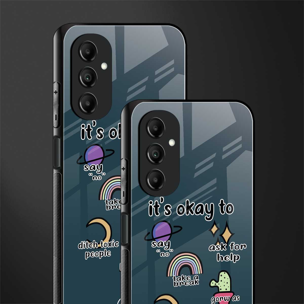 it's okay back phone cover | glass case for samsung galaxy a14 5g