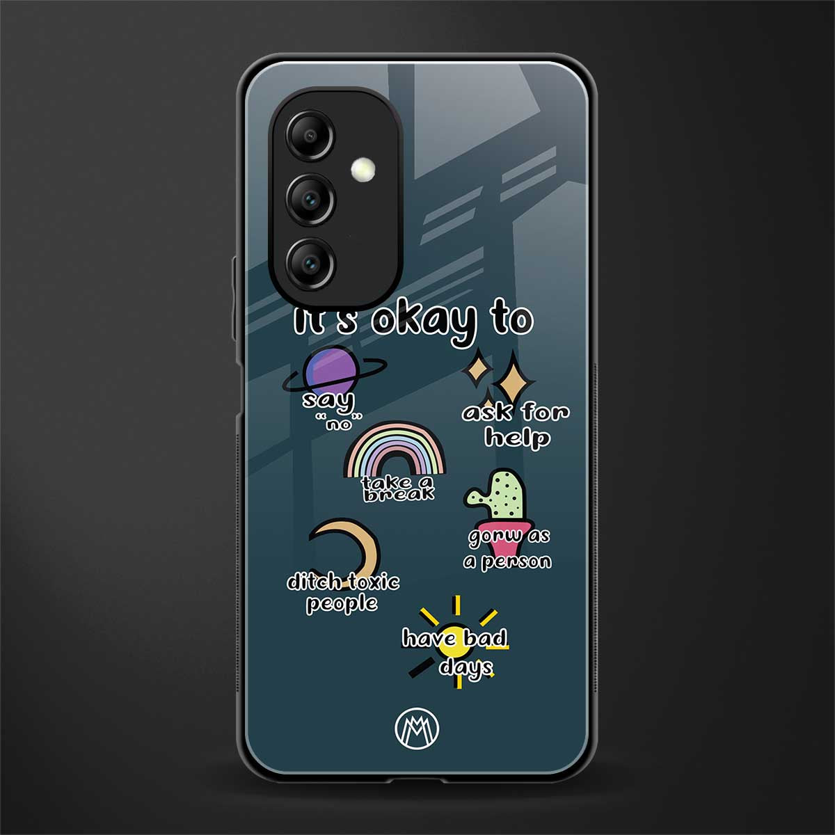 it's okay back phone cover | glass case for samsung galaxy a14 5g