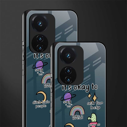 it's okay back phone cover | glass case for vivo t1 44w 4g