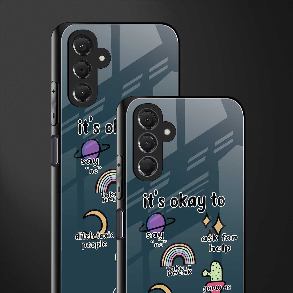 it's okay back phone cover | glass case for samsun galaxy a24 4g