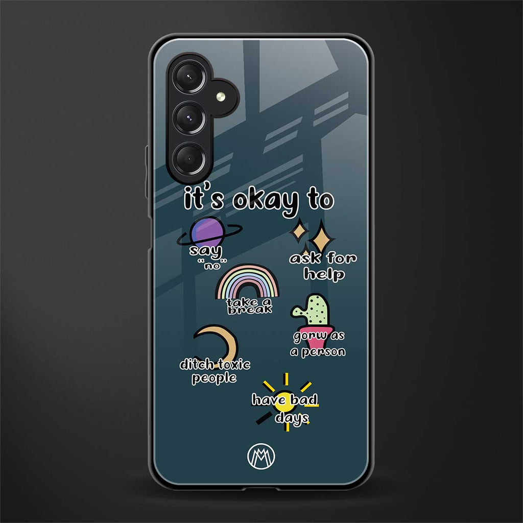 it's okay back phone cover | glass case for samsun galaxy a24 4g