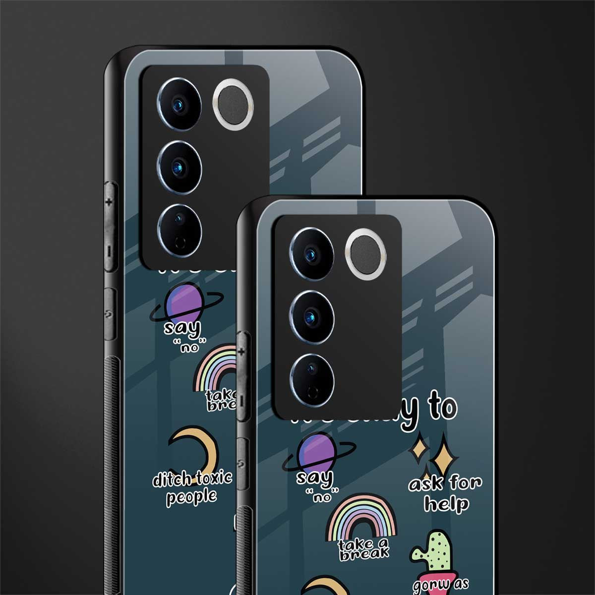 it's okay back phone cover | glass case for vivo v27 pro 5g