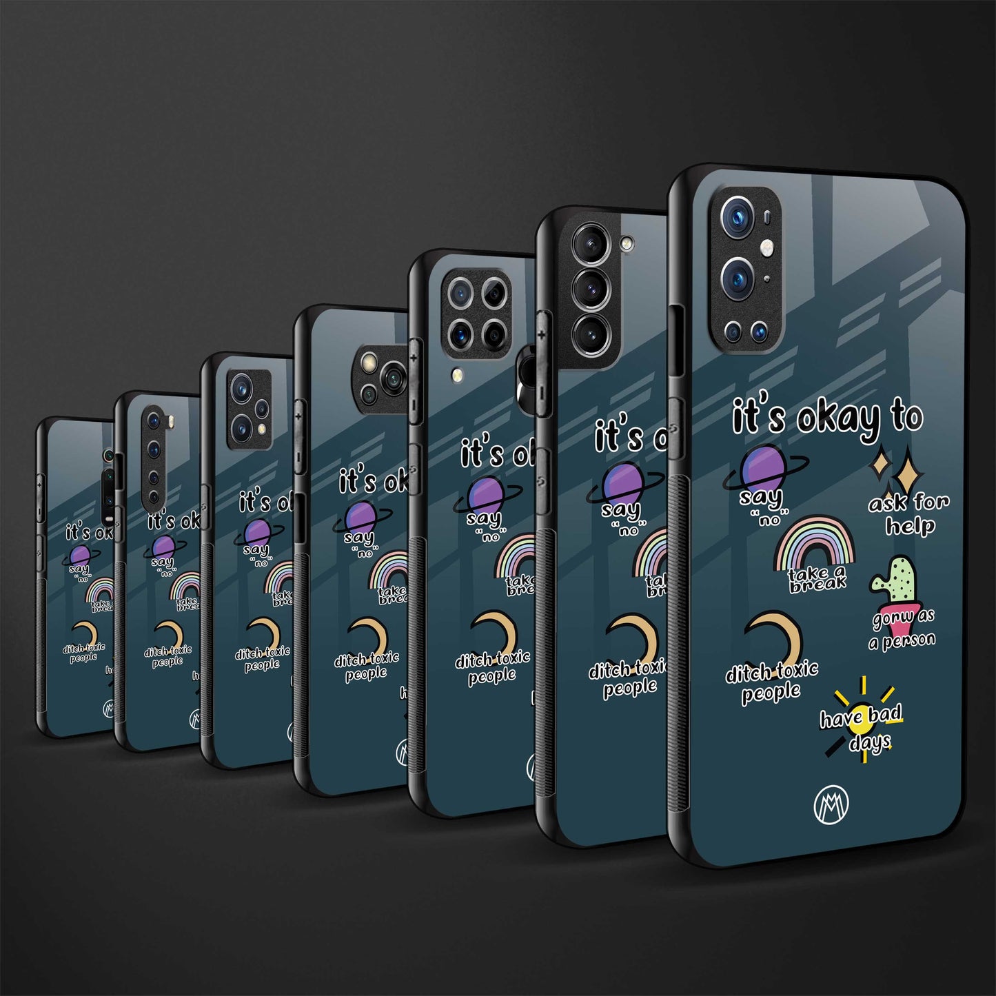 it's okay back phone cover | glass case for samsung galaxy a14 5g