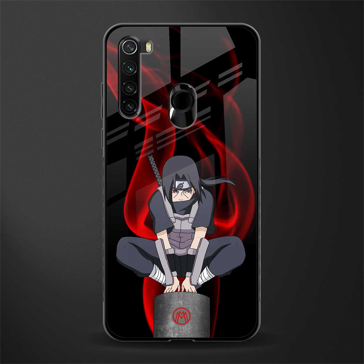 itachi uchiha glass case for redmi note 8 image