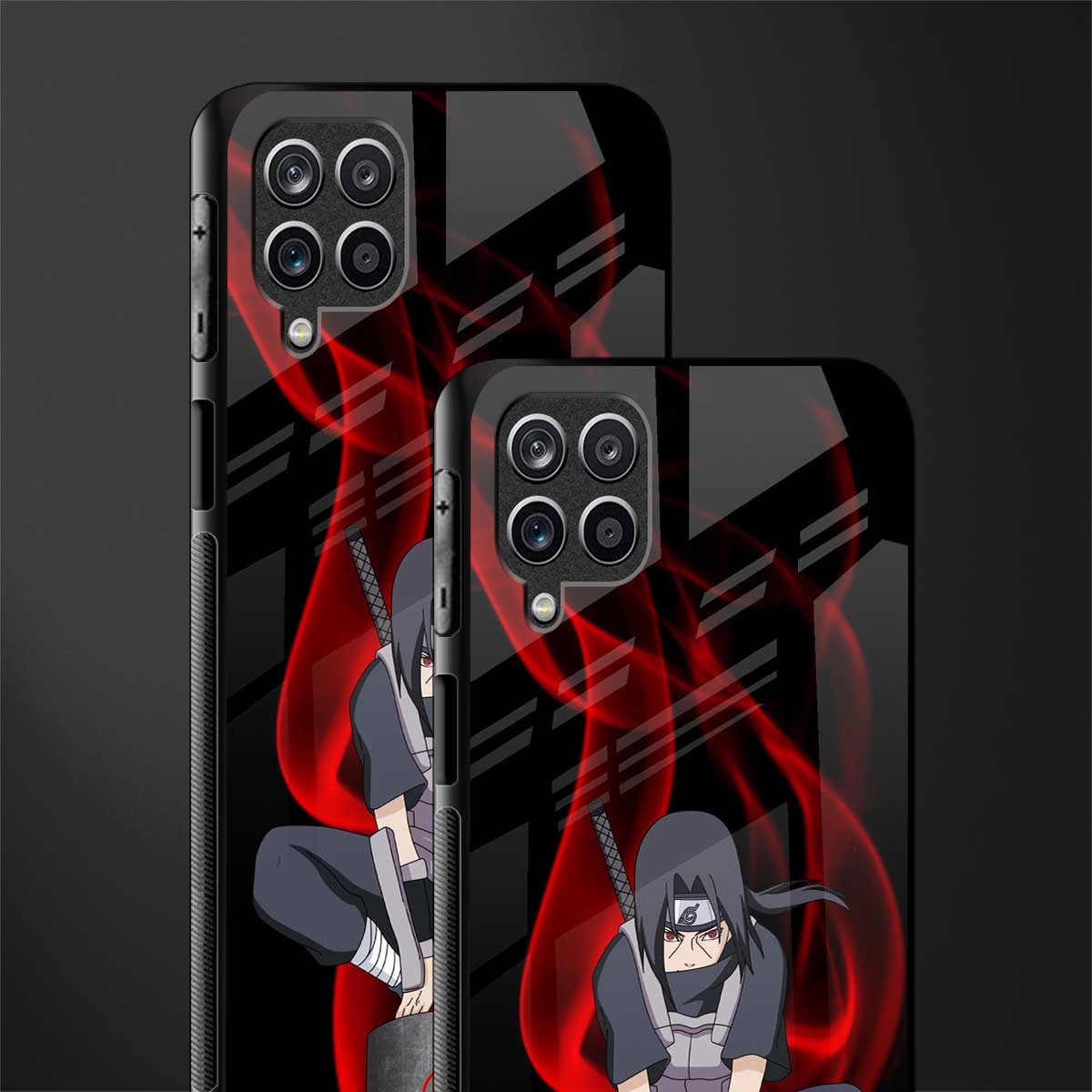 itachi uchiha back phone cover | glass case for samsung galaxy a22 4g